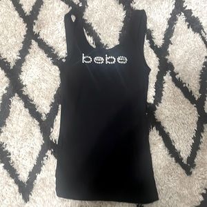 Bebe Rhinestone Scoop-Neck Tank